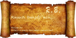 Rausch Benjámin névjegykártya
